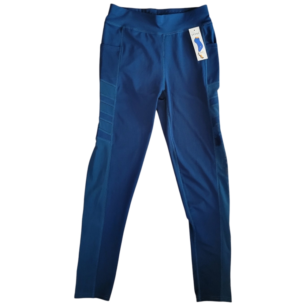 NWT Jvini Leggings Womens Size L Blue Pull-On Stretch Yoga Pants